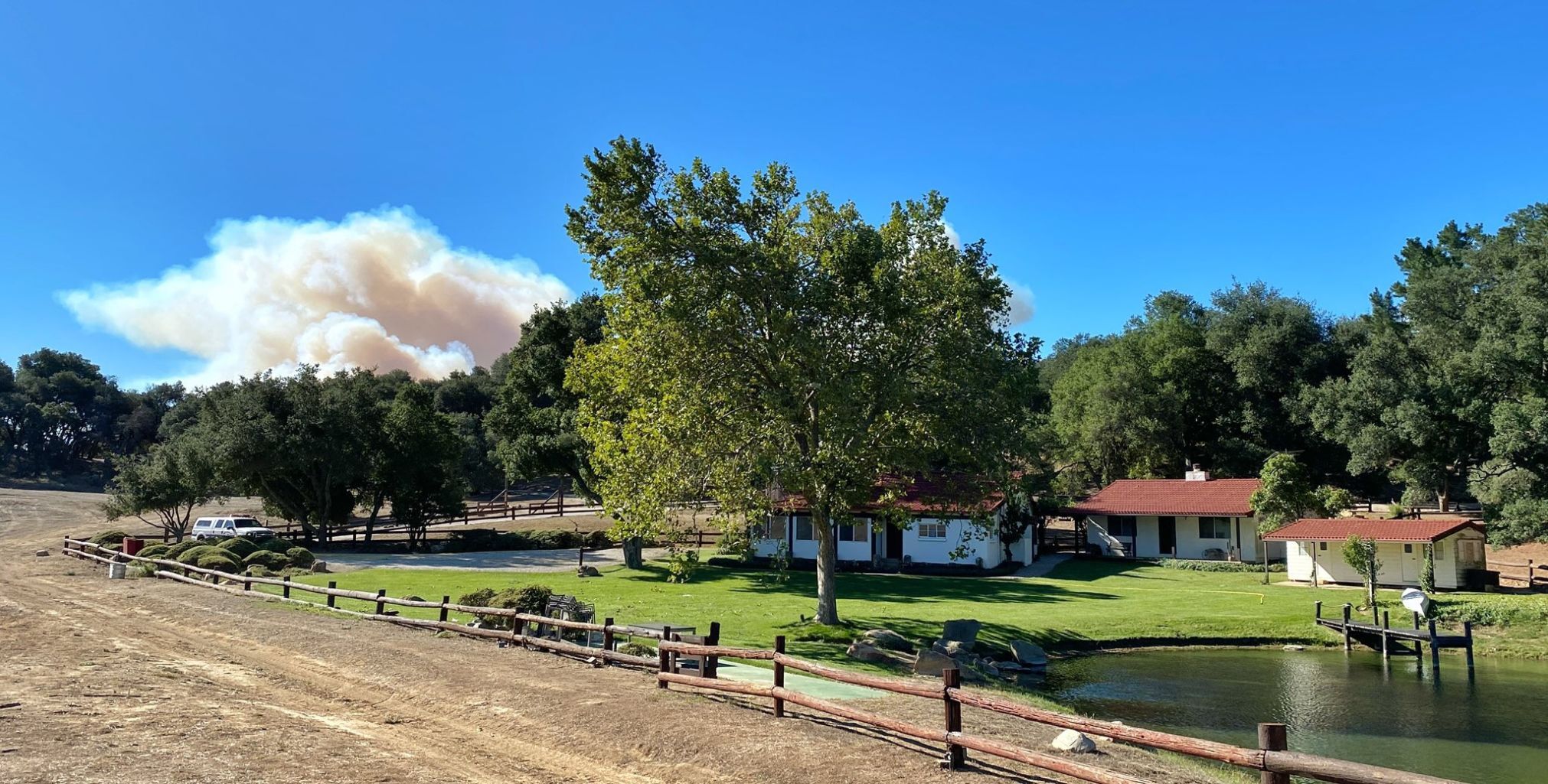 Alisal fire smoke from Regan's ranch